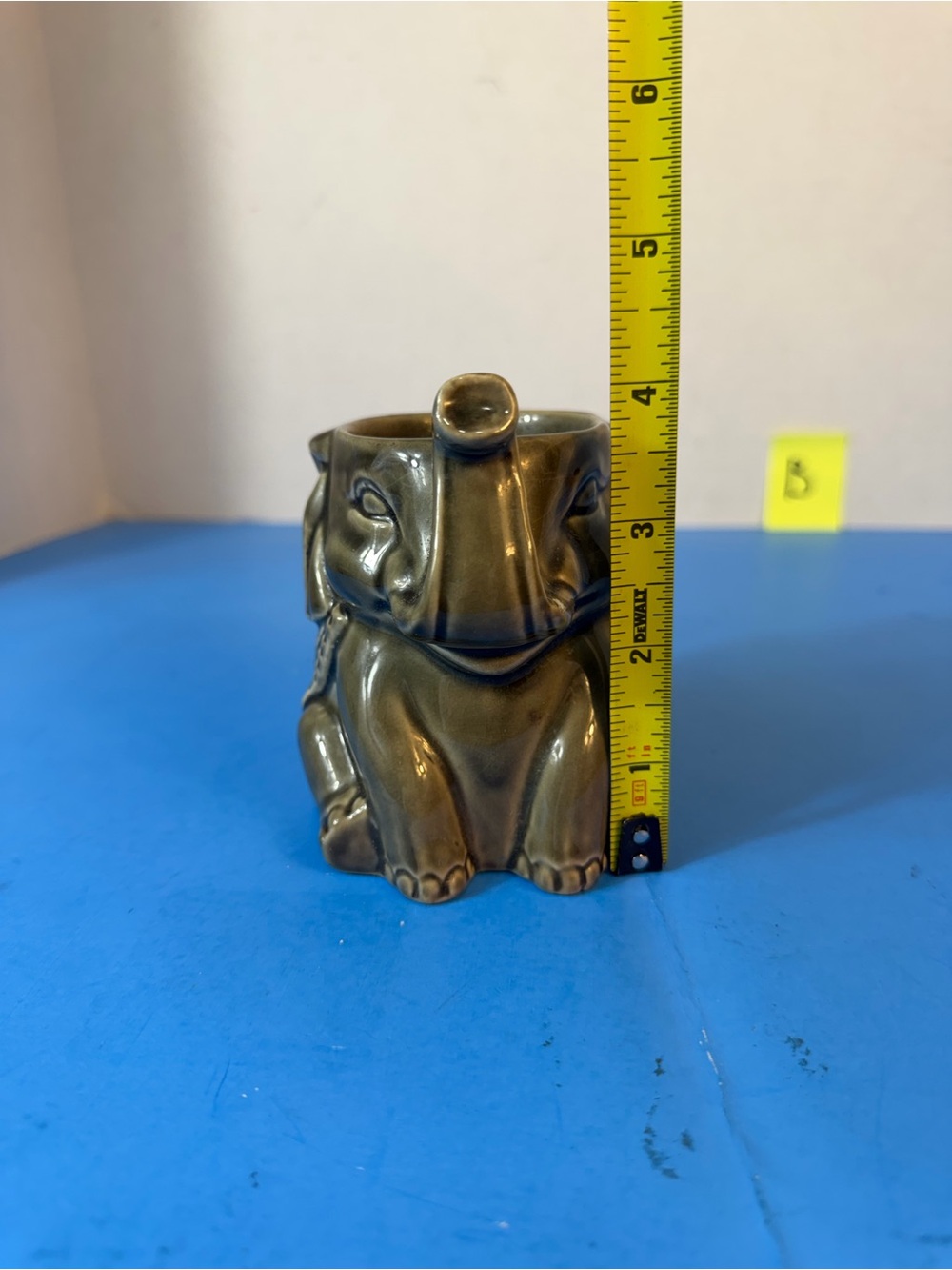 Ceramic Elephant Planter in Olive Green - Picture 6 of 6